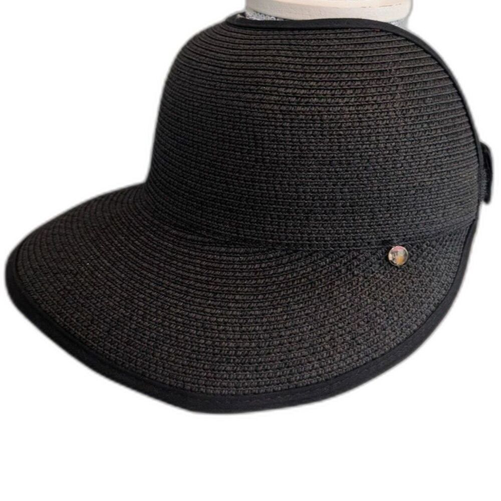 Women's Sun Visor Black Hat Adjustable NWOT - Picture 1 of 5